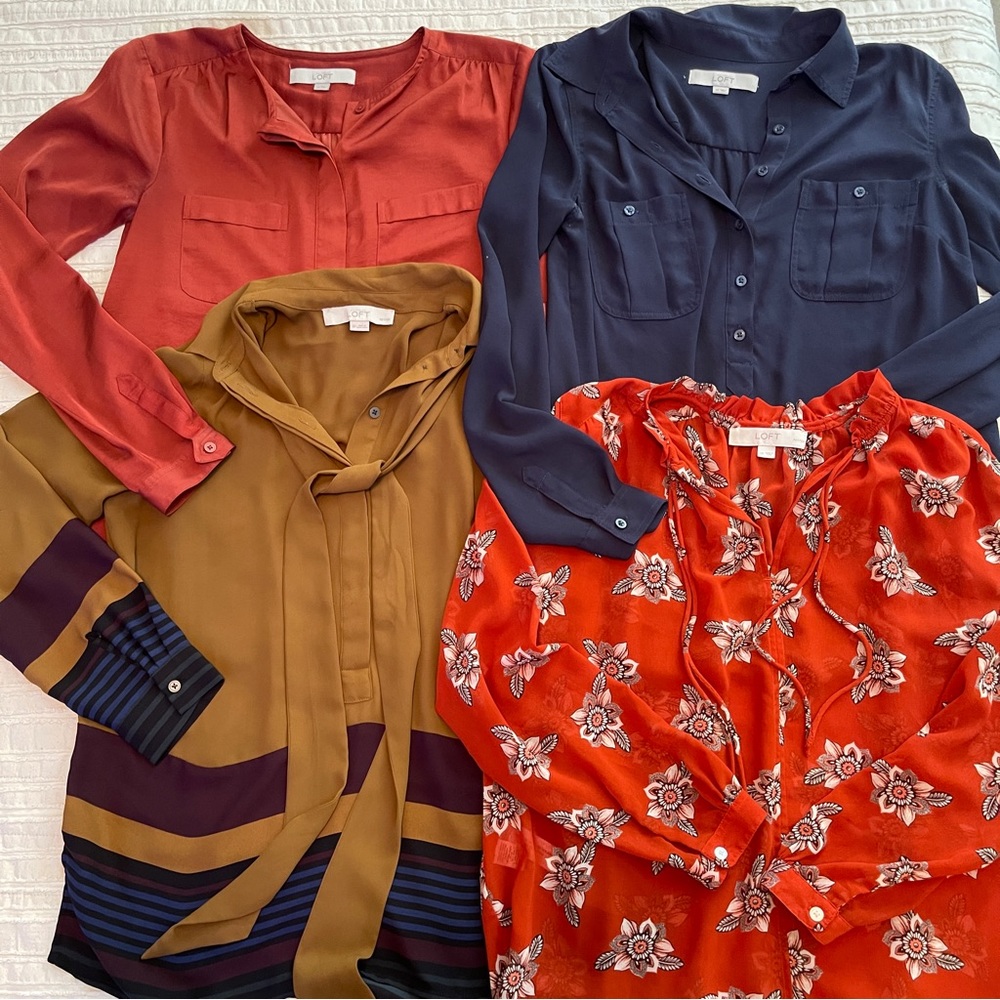 LOT OF 4 LOFT XS/SP Fall Dress Tops